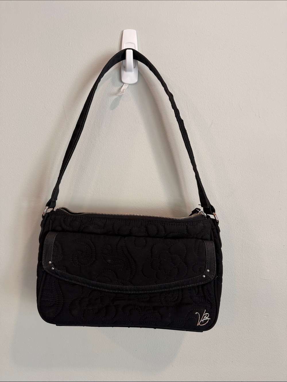 Vera Bradley Black Quilted Shoulder Purse